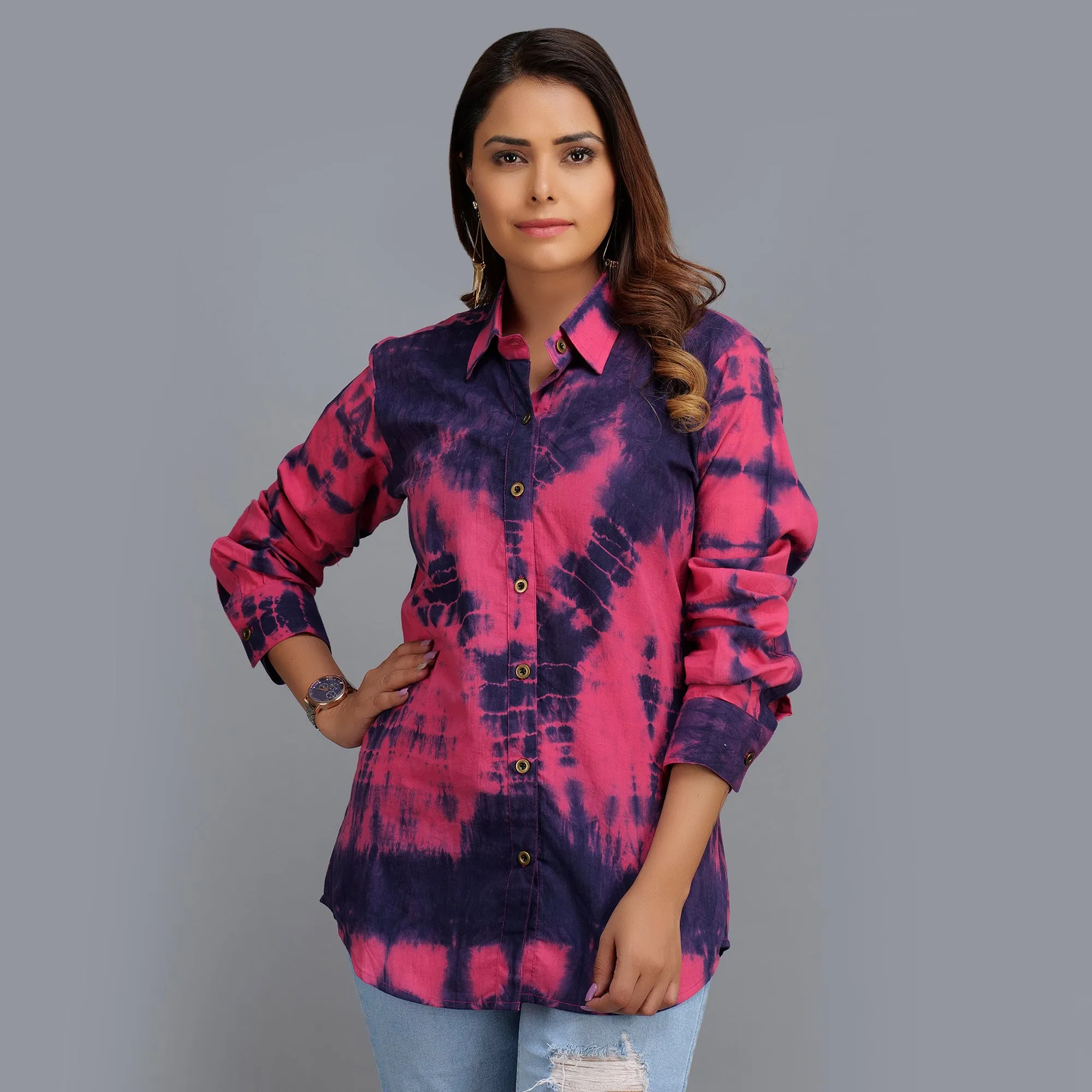 Shibori Tie Dye Shirt Top