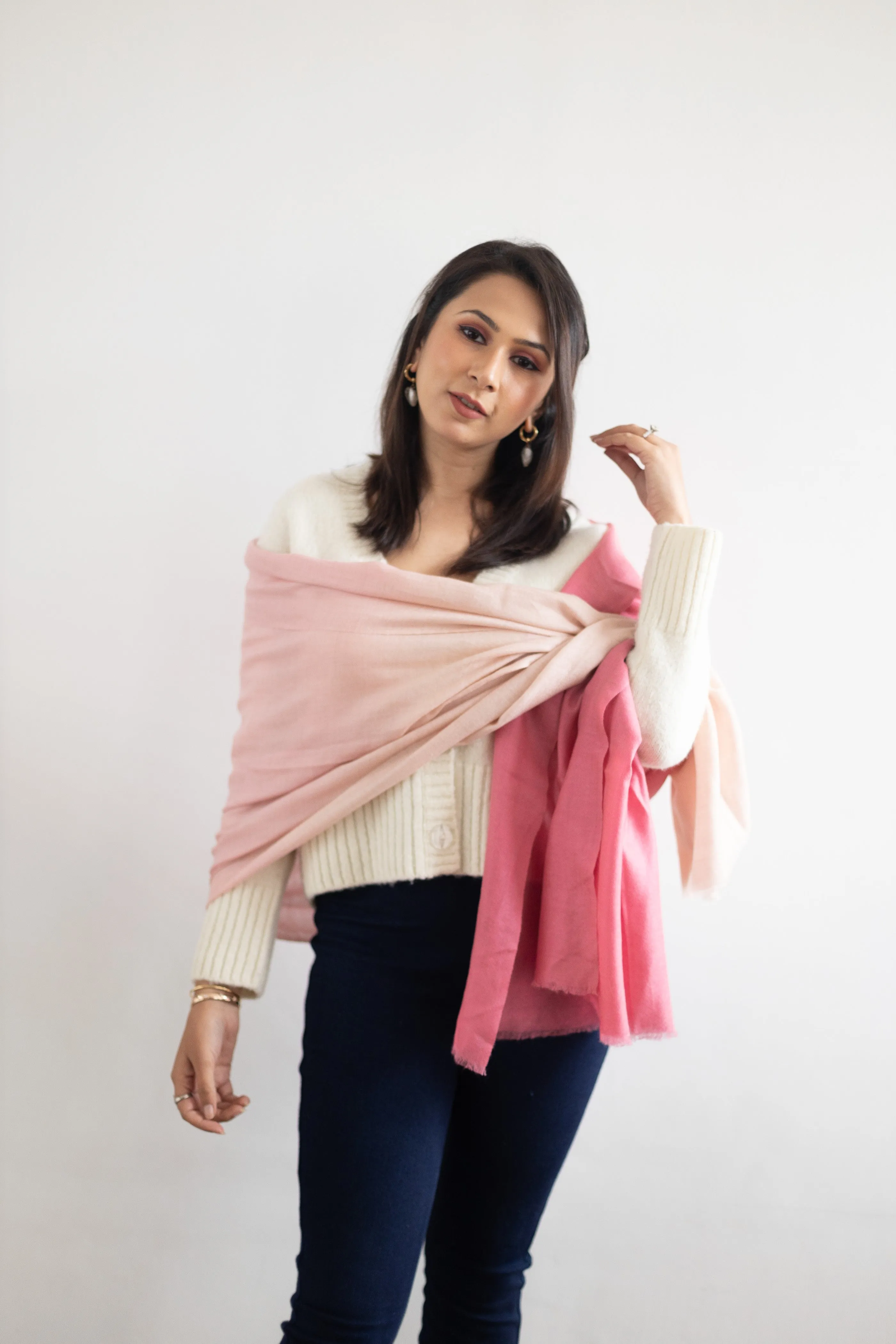 Shikha Sharma in Pink Pashmina Shawl