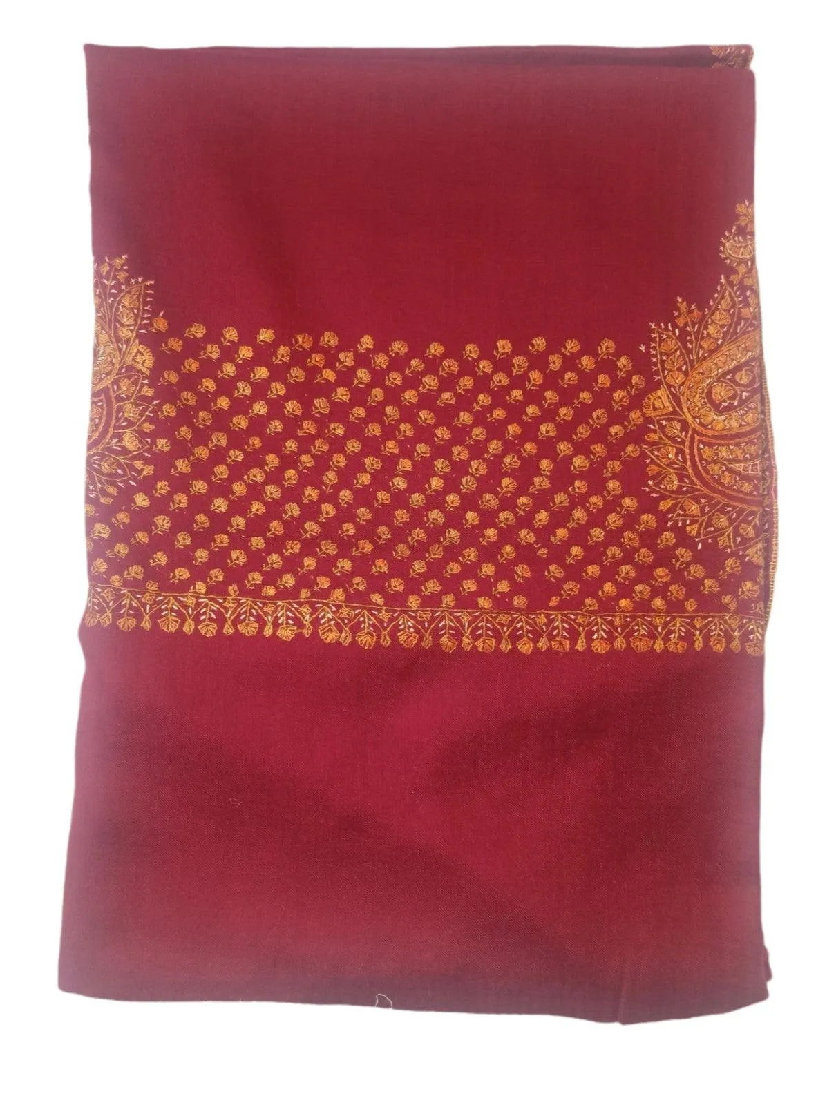 Sozni Work Shawls | Fine wool | Maroon