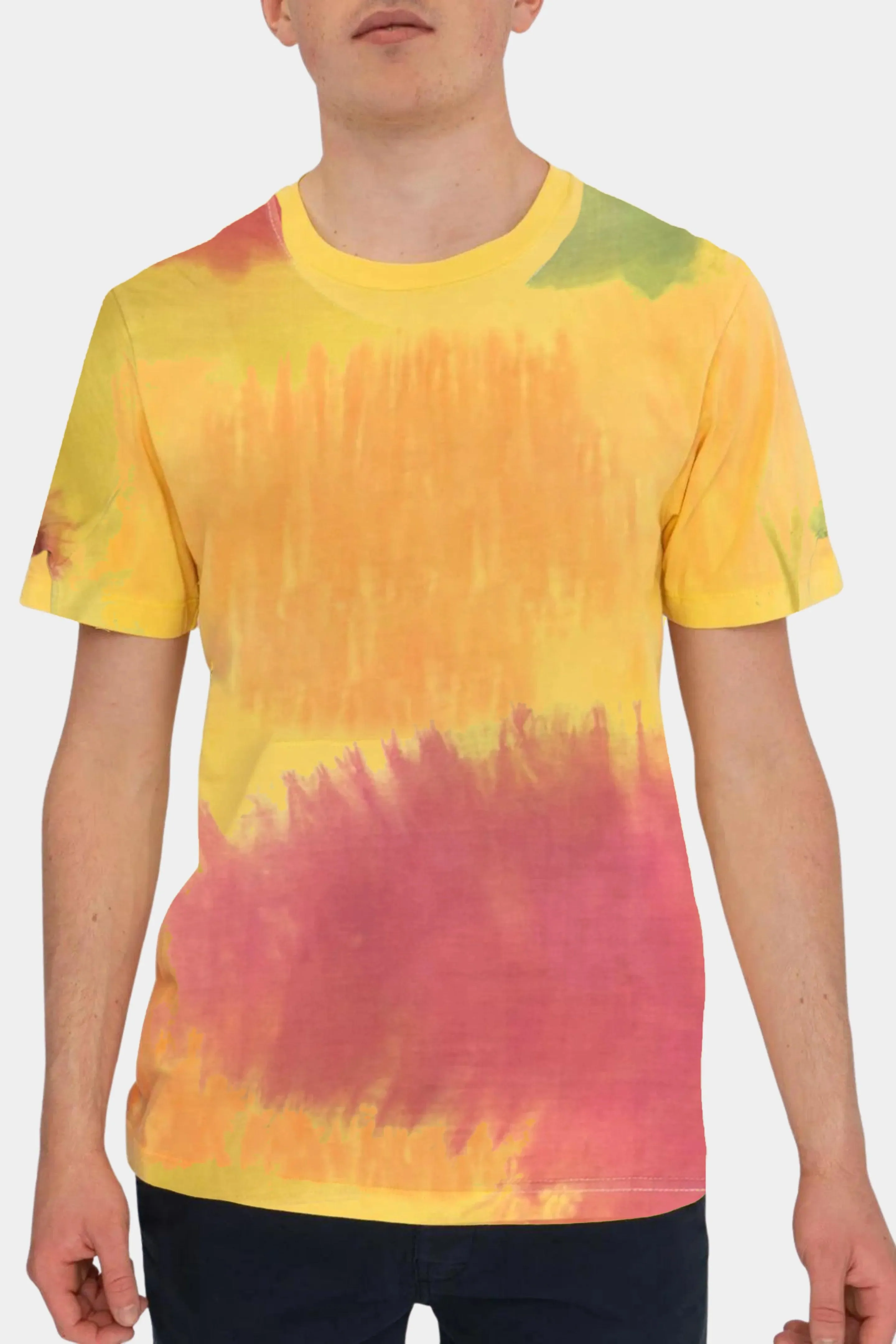 Tie Dye Solid Essentials Tops - Half Sleeves