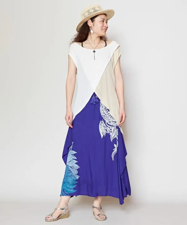 Tribal Flower Long Skirt