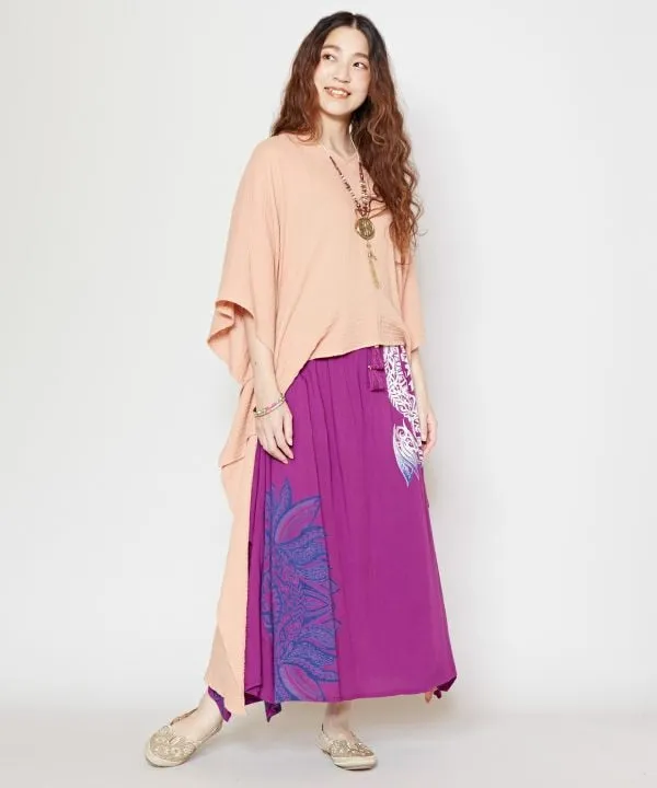 Tribal Flower Long Skirt