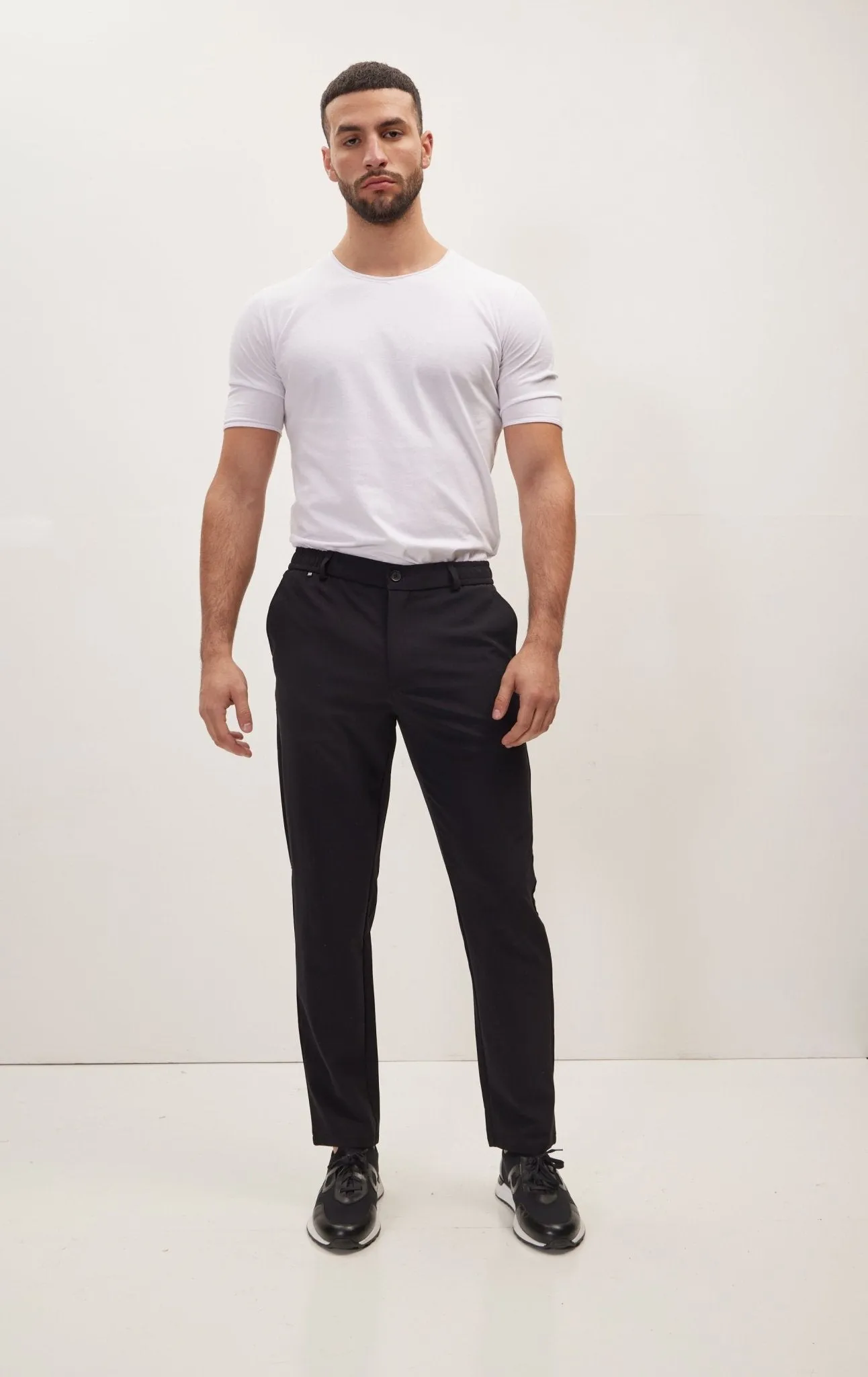 Wrinkle Free Tapered Travel Pants - Black