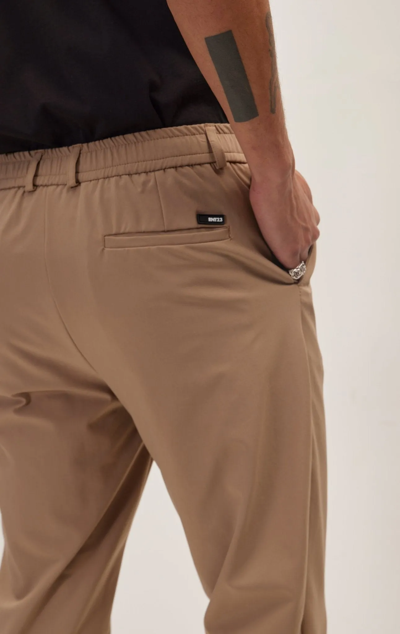 Wrinkle Free Tapered Travel Pants - Camel