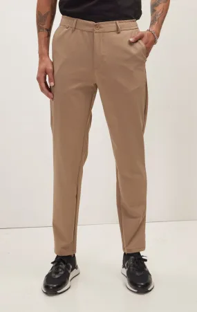 Wrinkle Free Tapered Travel Pants - Camel