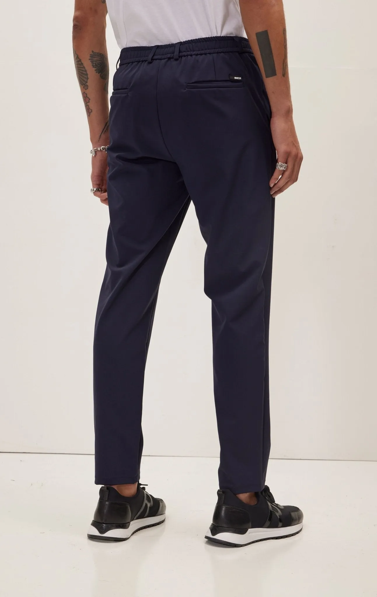 Wrinkle Free Tapered Travel Pants - Navy