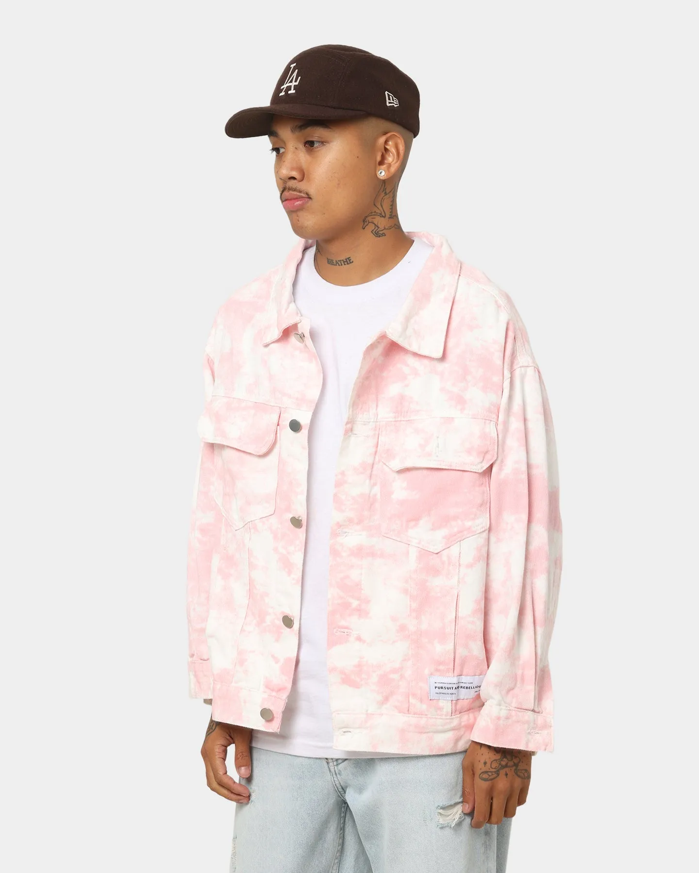 XXIII Tampico Tie Dye Denim Jacket Pink