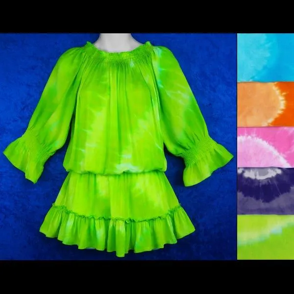 Zora's Tie-Dye Circle Peasant Blouse